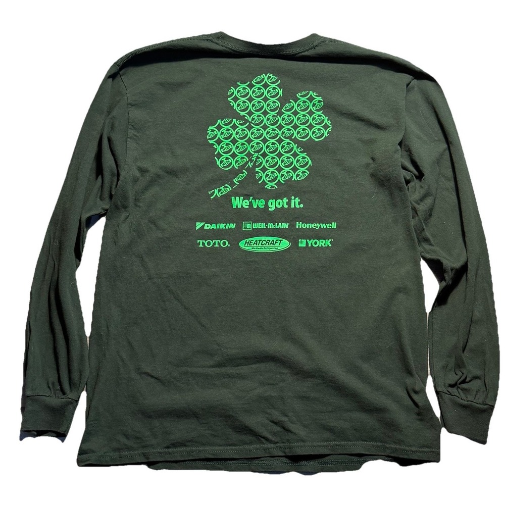 E.W. Webb Company Long Sleeve Shirt Large Green St Patrick's Day 2020 HVAC